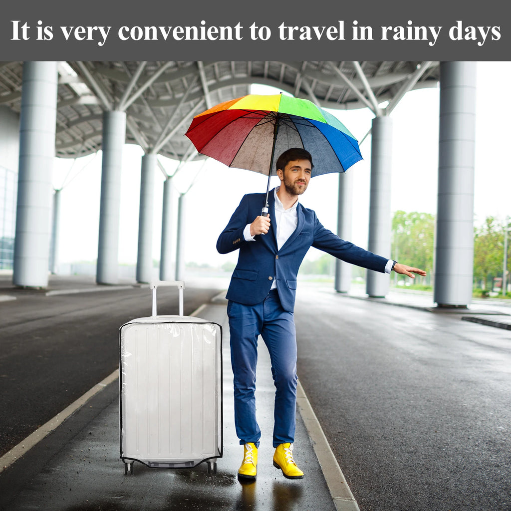 3Pcs Suitcase Cover Protectors PVC Luggage Cover For Suitcases 20/24/28 Inch Transparent Clear Suitcase Cover For Wheeled Trolle Qme