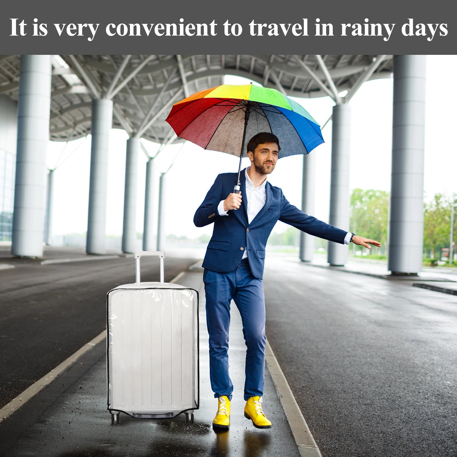 3Pcs Suitcase Cover Protectors PVC Luggage Cover For Suitcases 20/24/28 Inch Transparent Clear Suitcase Cover For Wheeled Trolle Qme