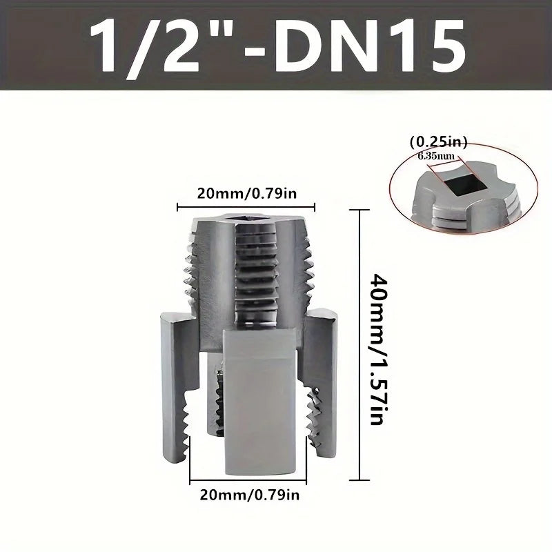 Inner and Outer Water Pipe Integrated Tapper,Hose Screw Thread Repairing Tools, Electric Drill-Type Water Pipe Tapping Equipment Qme