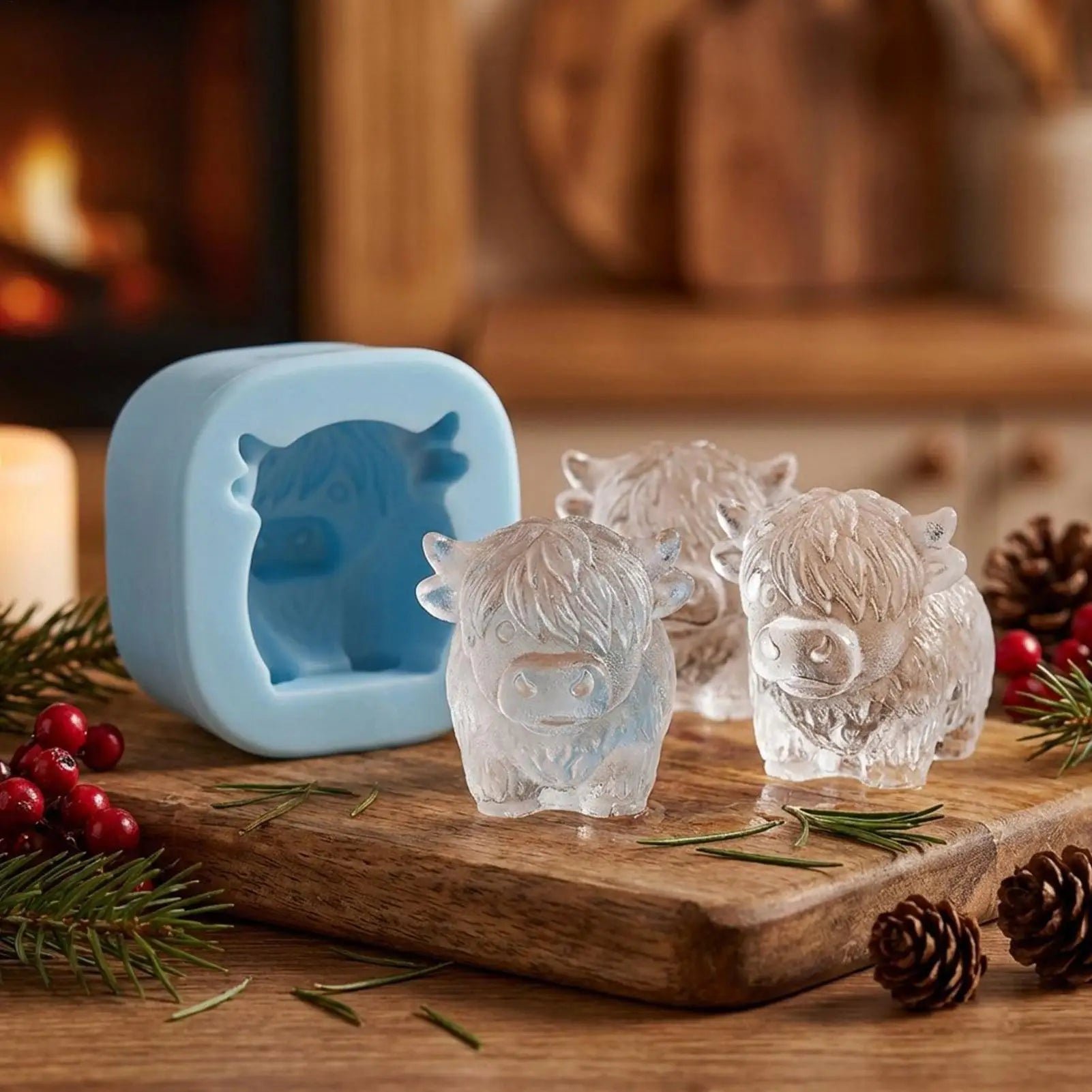 Ice Molds 6 Cavity Cow Shaped Flexible Chilling Cube Making Tool Whiskey Ice Cubes for Cocktails Bourbon Tequila Vodka Drinks Qme