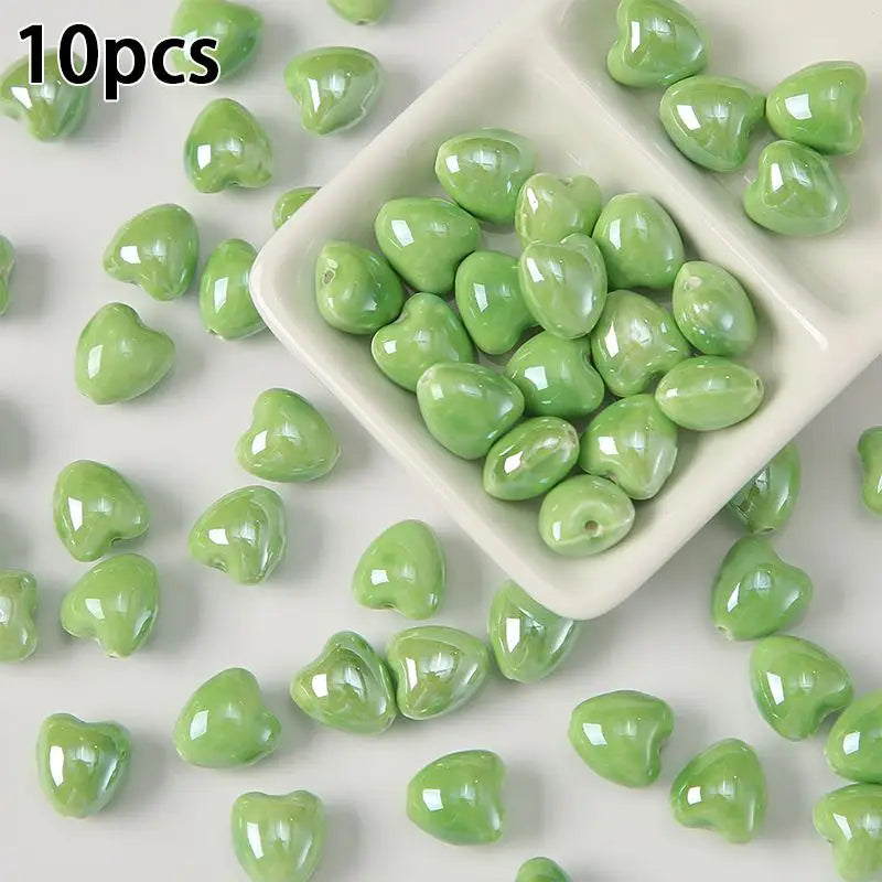 10Pcs Ceramic Loose Beads, DIY Jewelry Making Supplies for Necklaces & Earrings, Ceramic Pendants for Crafting Accessories Qme A3