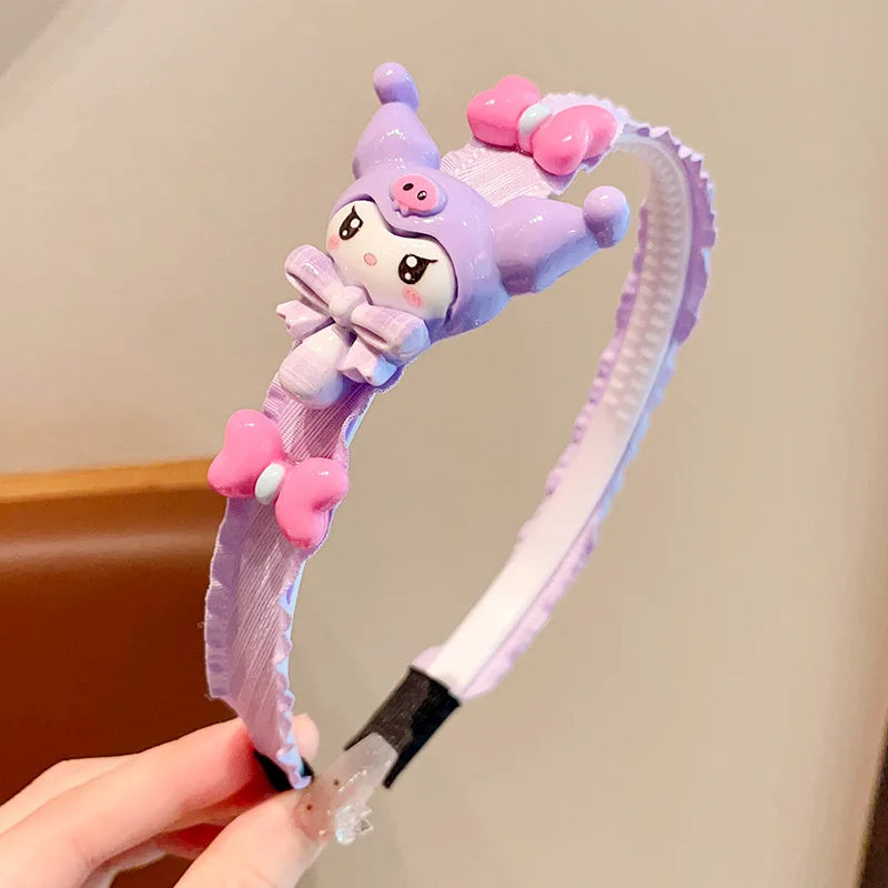 Hello Kitty Kuromi Hair Accessories Adorable Cute Headbands Versatile Qme 5