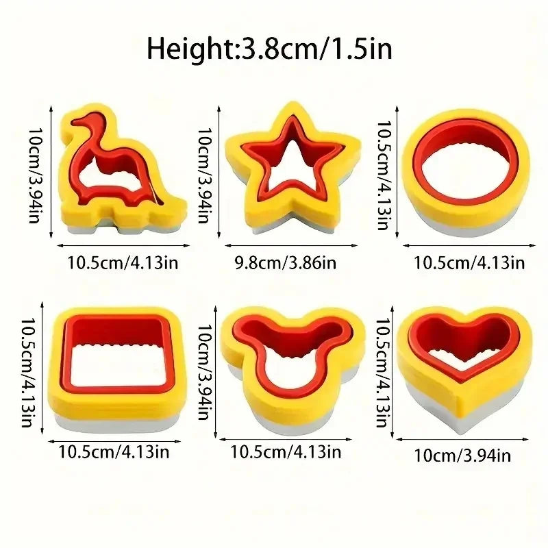 1/2/3/4/5/6PCS Stainless Steel Cookie Cutters Set - Animal & Heart Shapes for DIY Baking, Bread, Sandwich, Gift for Kids Qme