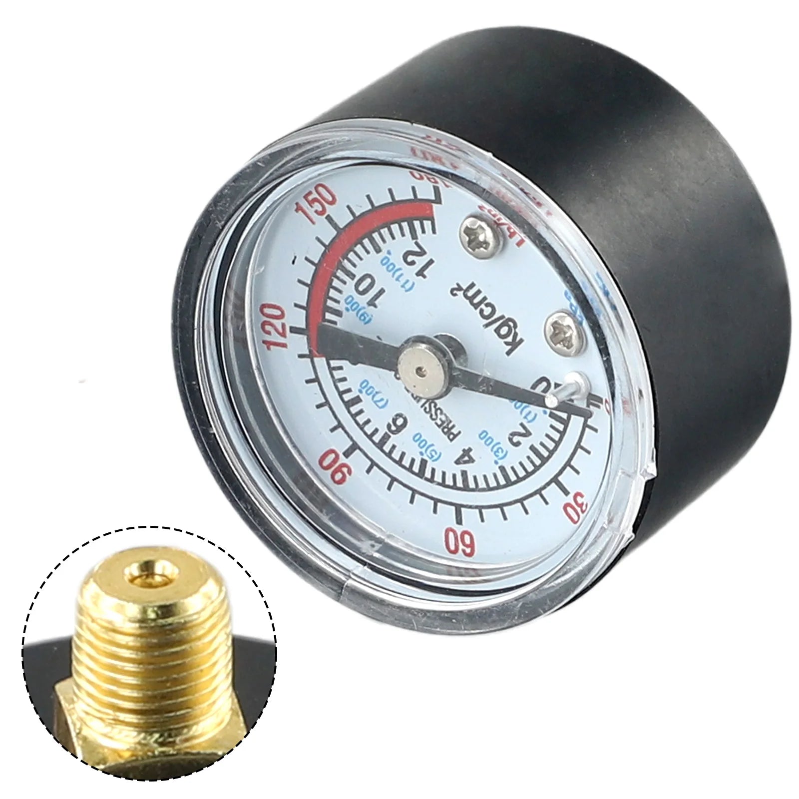 Air Compressor Pressure Gauge 0 To 12Bar / 0 To 180PSI Air Compressor Pneumatic Hydraulic Fluid Pressure Gauge 9mm Thread Qme Default Title