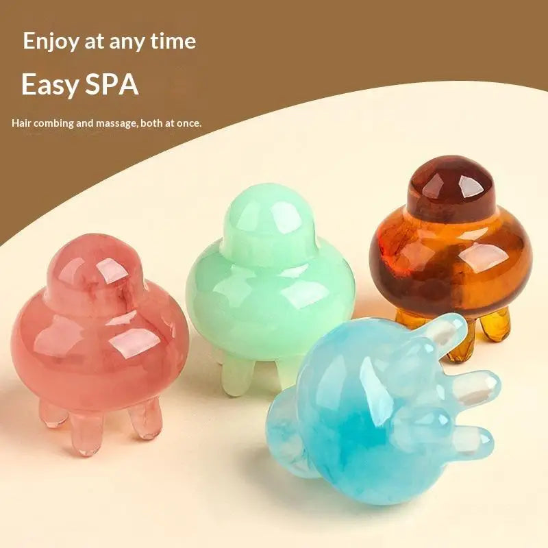 Resin Octopus Scalp Care Massage Comb Meridian Scraping Gua Sha Tool Qme