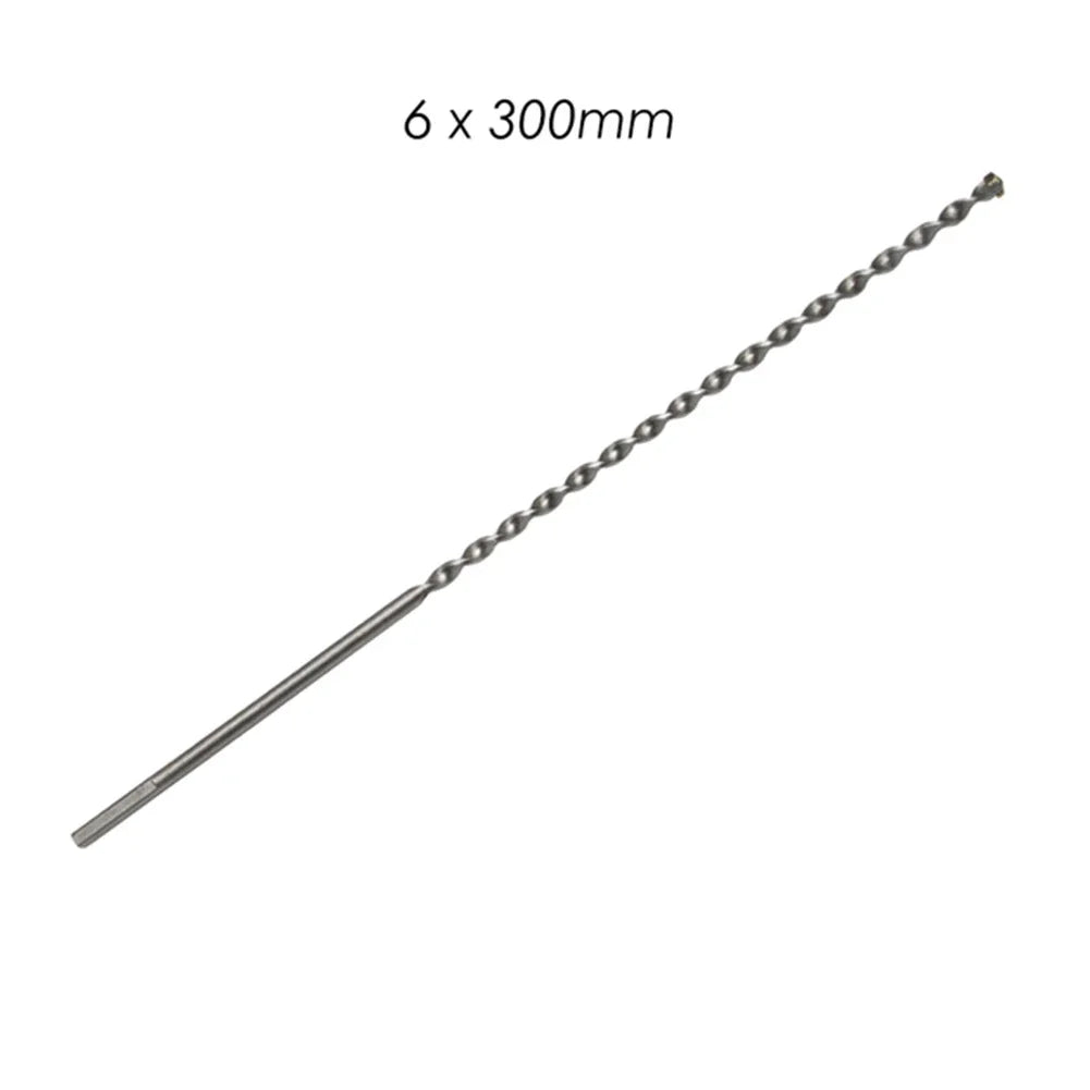 300mm Long Masonry Concrete Impact Drill Bit Triangle Shank 6 8 10 12 16mm Drilling Bits For Penetrating The Wall Power Tool Qme 6x300mm