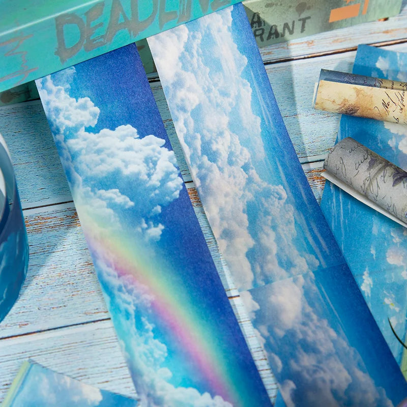 50mm*2m Ins Colorful Clouds Washi Tape DIY Scrapbook Planner Diary Stickers Masking Tapes Aesthetic Stationery Office Supplies Qme