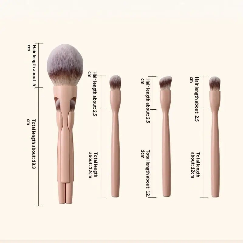 Powder Blusher Eye Shadow Concealer Convenient Makeup Brush 4-in-1 Qme