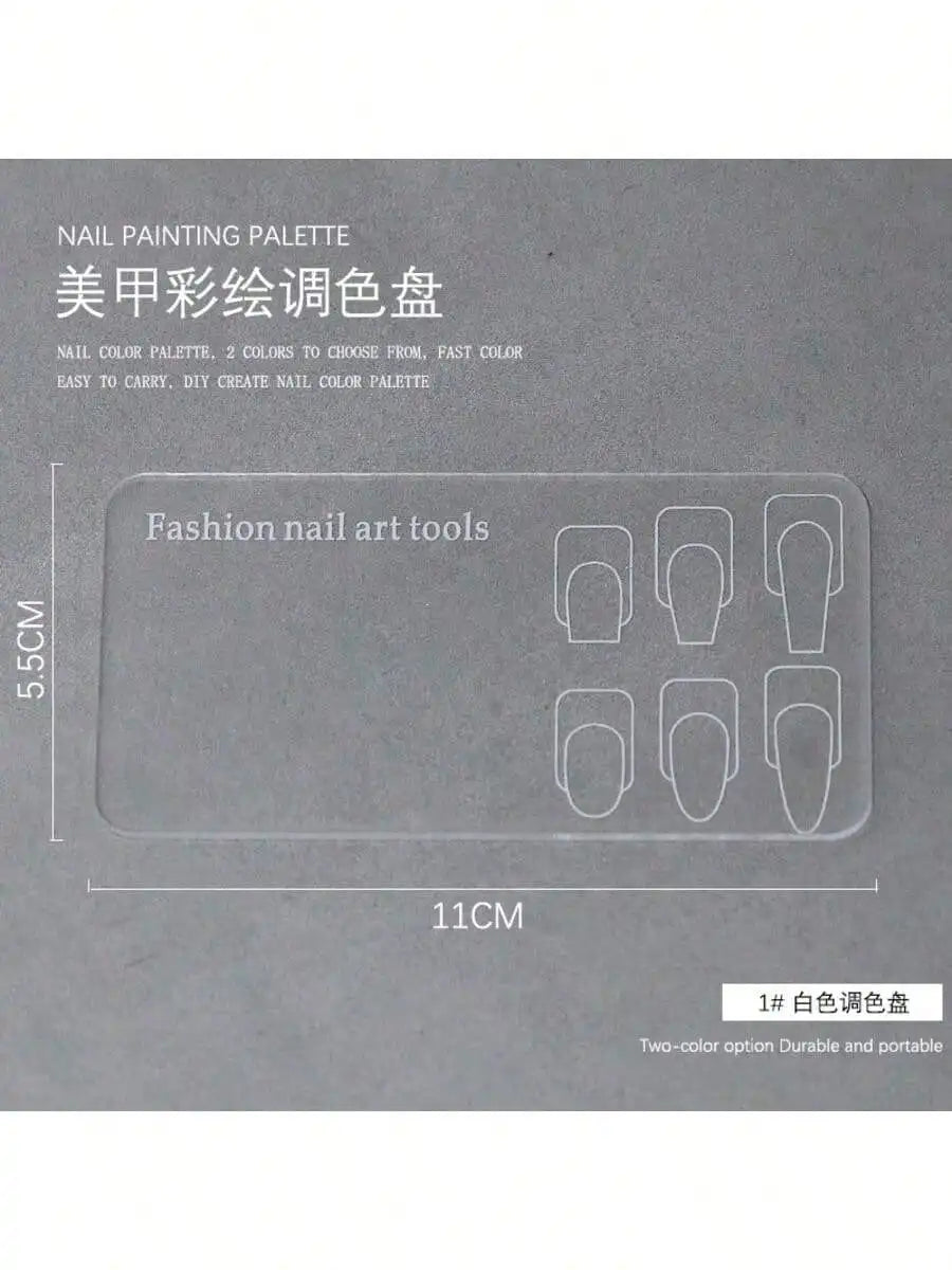 Nail Art Practice Palette Transparent Reusable Stencils Beginners Qme white