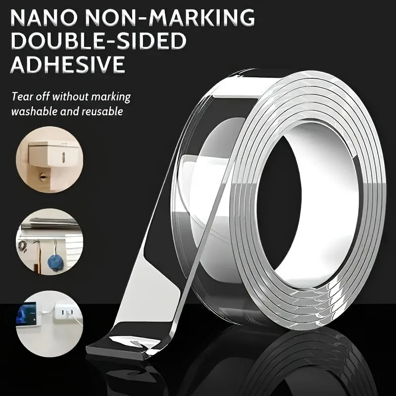 Heavy Duty Dual Sided Nano Tape Strong Reusable Wall Decor Crafts All Qme