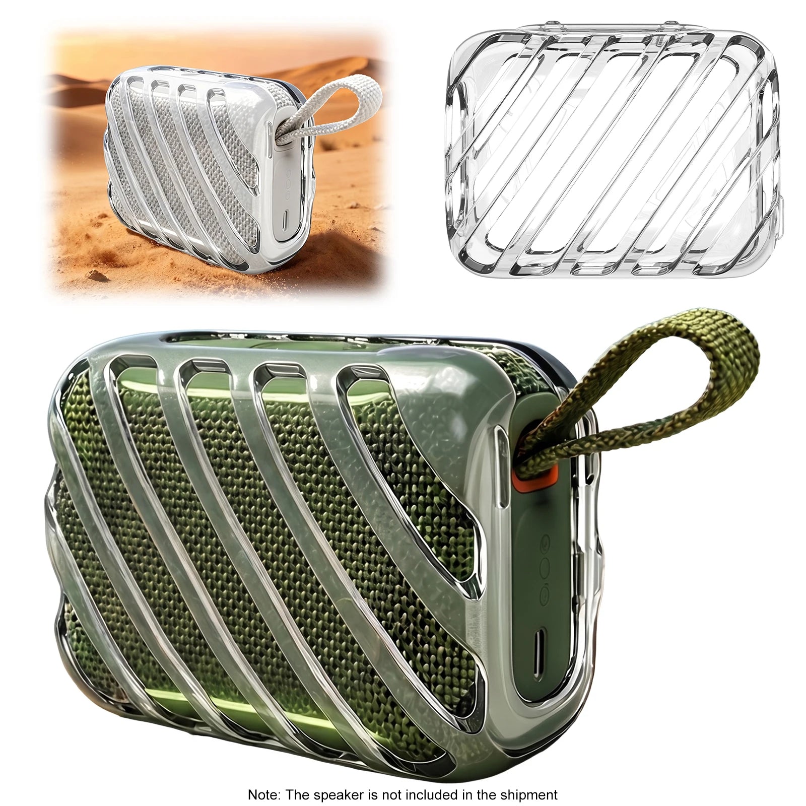 TPU Hollow Out Protective Cover for GO 5 Portable Speaker Anti Scratch Cover Clear Cover with Precise Cutouts Shockproof Qme