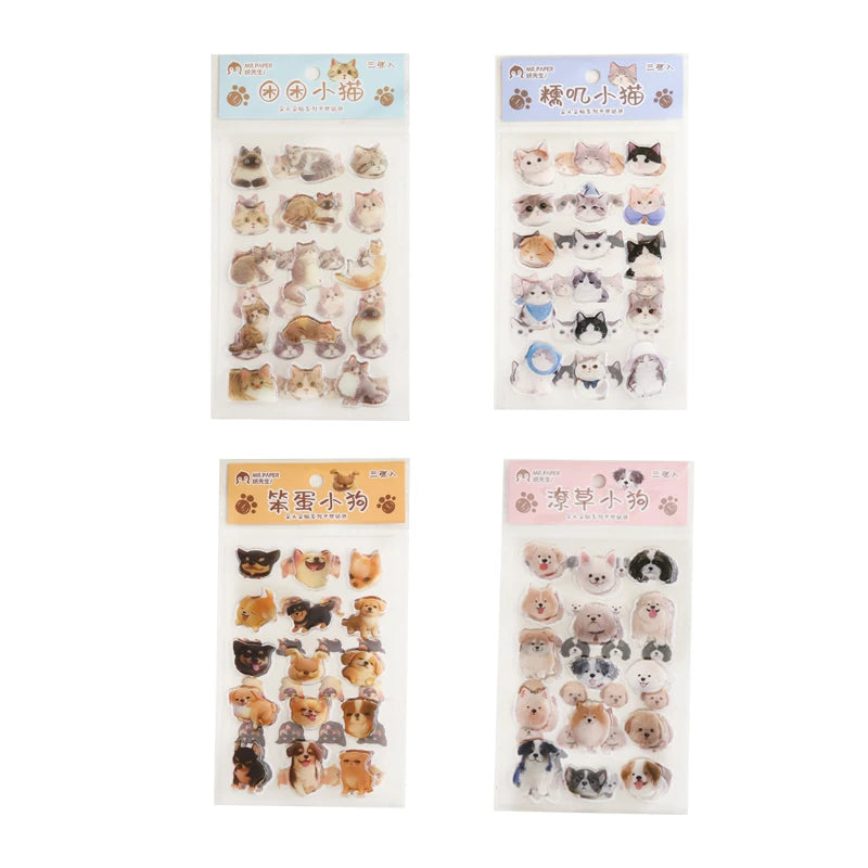 Mr. Paper Flat Paper Stickers Dumb and Brainy Series Cute Animals Gooka Hand Account Material Cut Film Irregular Stickers Qme
