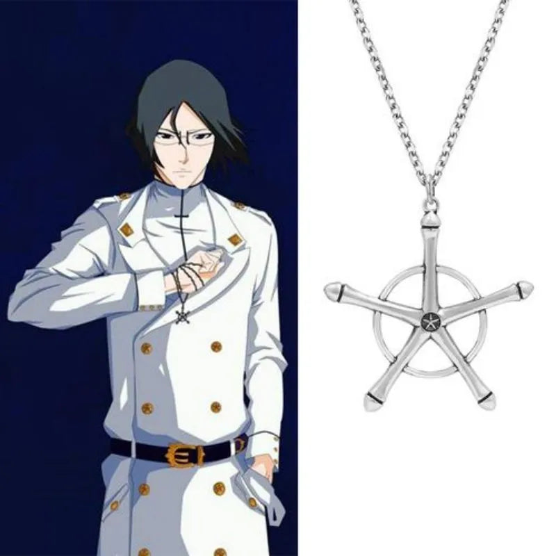 Alloy Necklace Cosplay Anime Bleach Quincy Ishida Uryuu Neutral Choker Chain Bracelet Pendant Jewelry Accessory Holiday Gift Qme