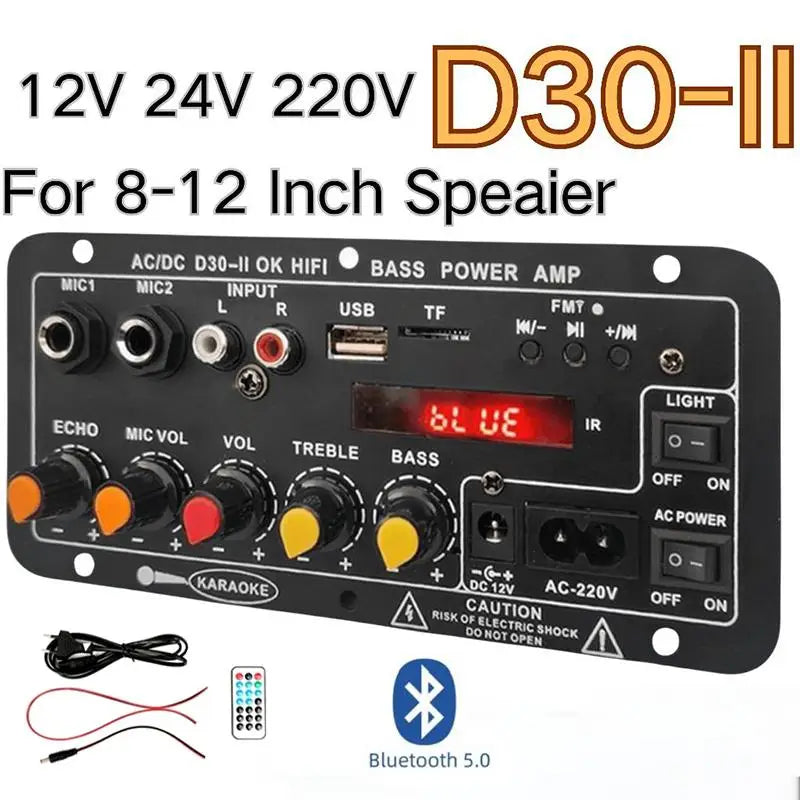 Bluetooth D30 D10 Car Amplifier 12V 24V Power Enhanced Music Home Qme D30II