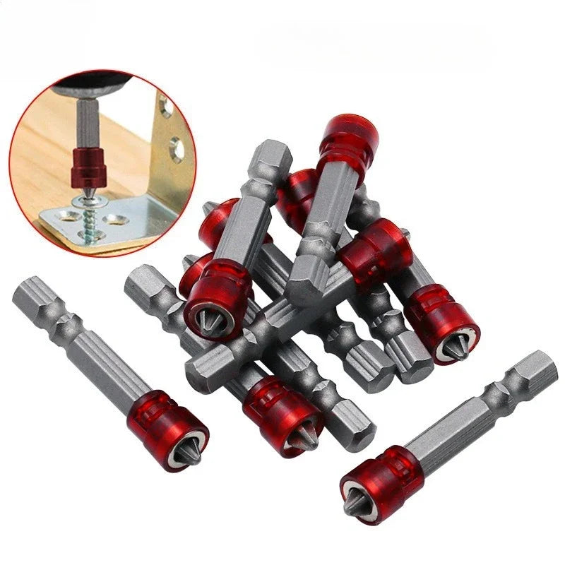 5pcs Magnetic Screwdriver Bits Set, 1/4" Hex Shank Phillips Drill Bits with Screw Holder, for Power Tools Qme