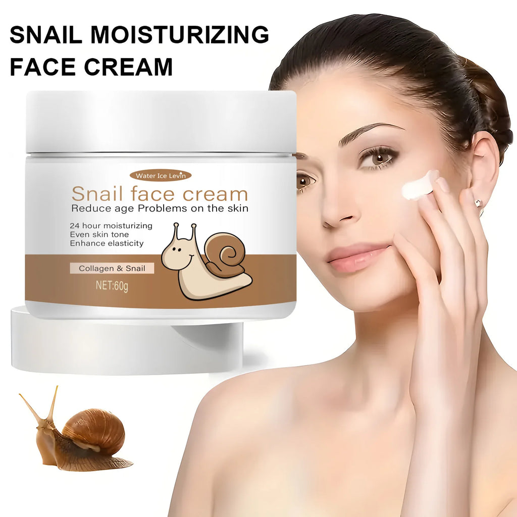 Snail Face Cream with Collagen & Retinol - 24H Moisturizing, Evens Skin Tone & Boosts Elasticity, Reduces Signs of Aging Qme