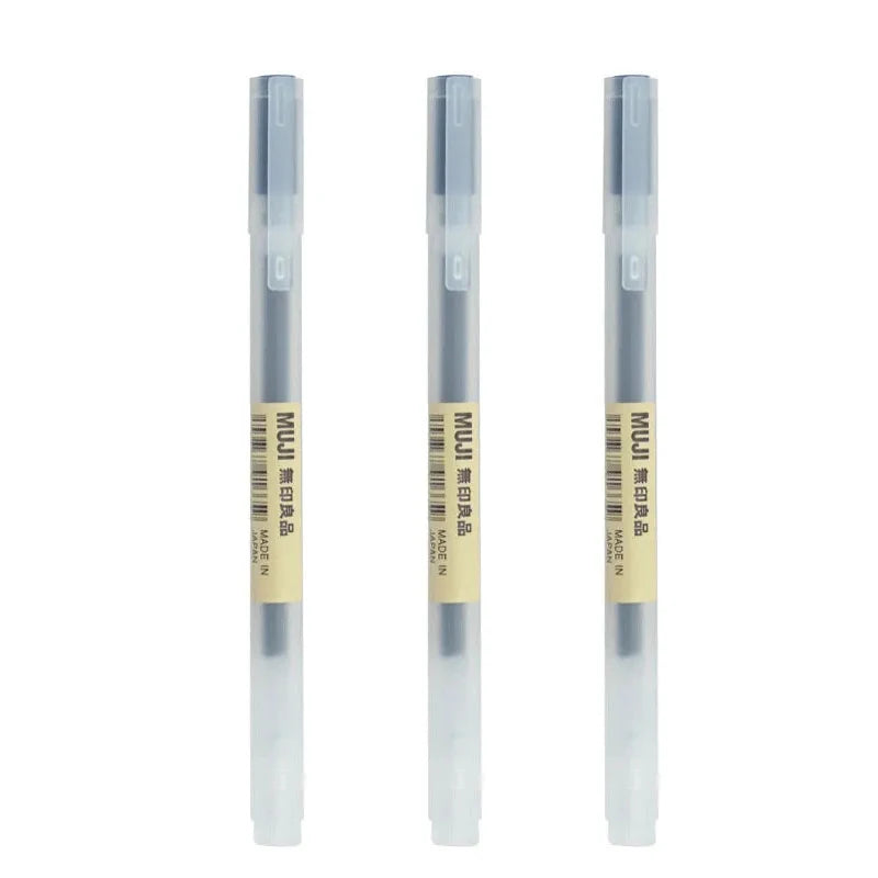 3-6Pcs/Set 0.38mm Kawaii MUJIs Gel Pen Black/Red/Blue Ink Gel Pen Office School Ballpoint Pen Writing Stationery Qme 0.38mm 3 black