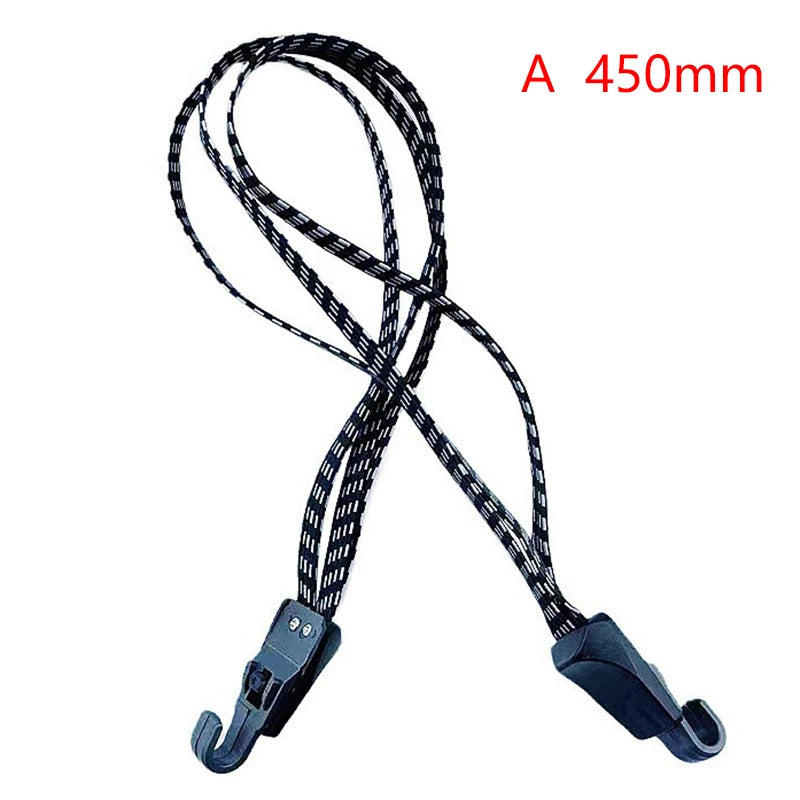 Bicycle Luggage Rope Elastic Carrier Rack Straps Rubber Belt Buckle Qme 45CM