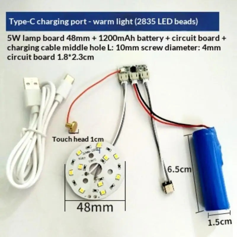 1 Set LED Light Panel Dimming Controller Remote Control 5V Light Source Three Color Change With ON/OFF Touch Switch Charge Typec Qme 5W Warm light