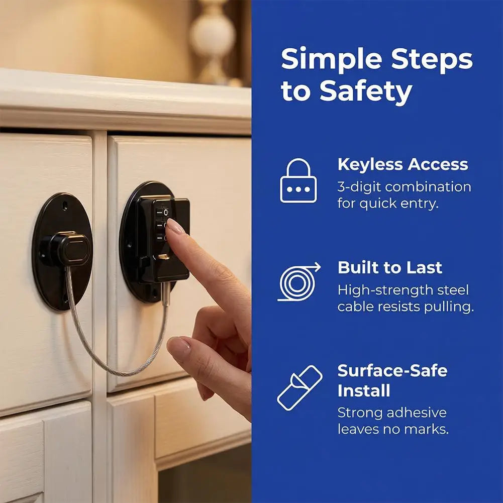 Keyless Digital Lock Fridge Drawers Window Multi-purpose Child Proof Qme