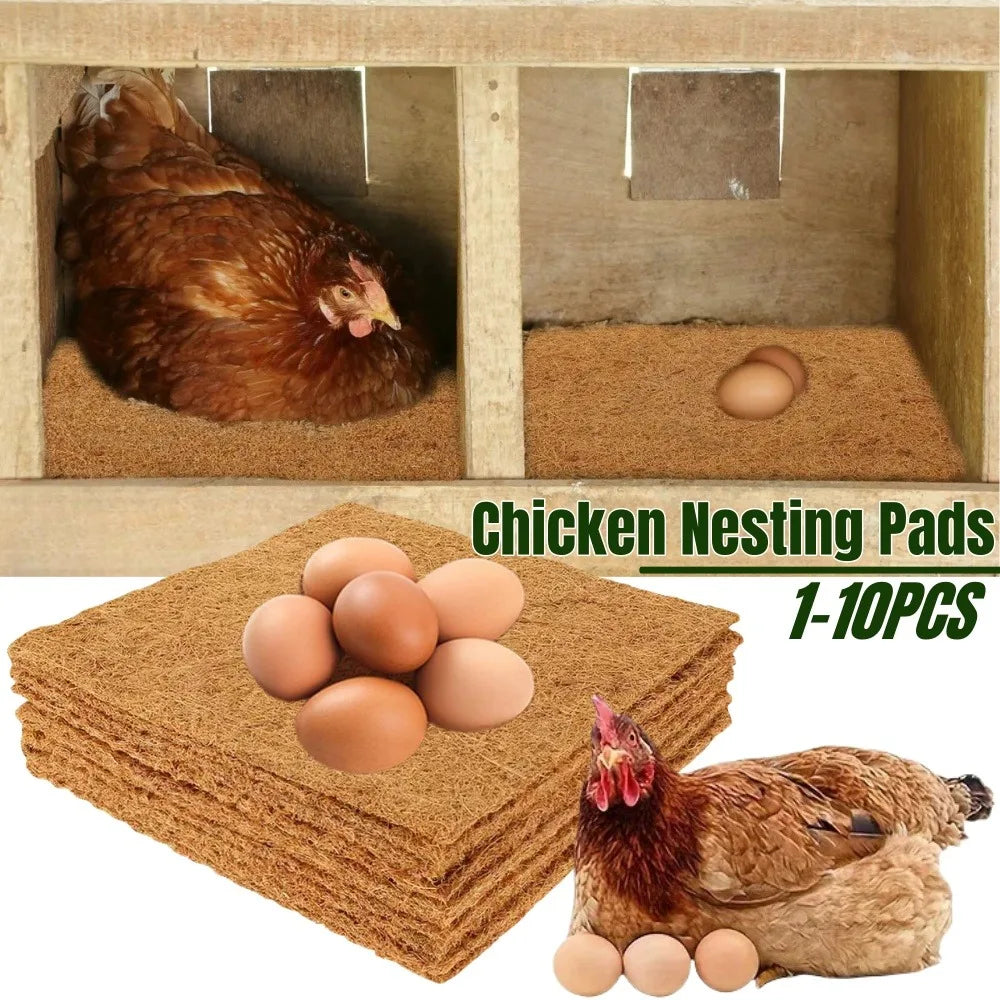 Chicken Nesting Pads Natural Eco-Friendly Coconut Coir & Palm Hens Bedding Mats Reusable Chicken Nesting Mats for Egg Laying Qme