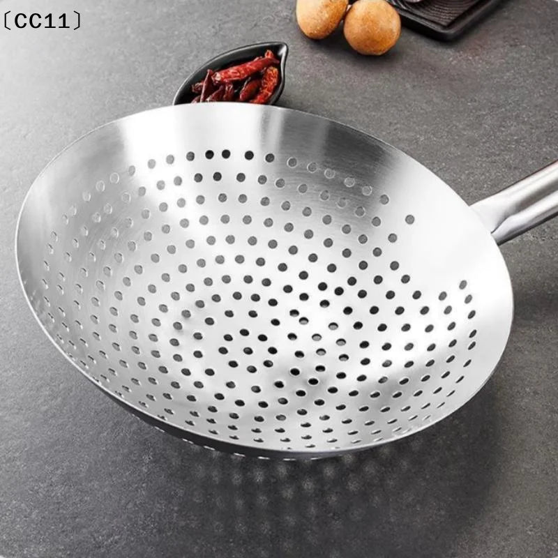 Thickened Stainless Steel Colander Handle Easy Clean Oil Flour Noodle Qme