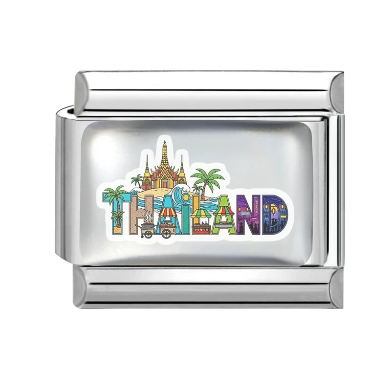 DIY Labour Day Series Italian Charm Bracelet Hammer Axe Pattern Bead