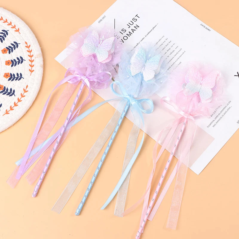 Butterfly Stick Fairy Wand Princess Cosplay Props Wand For Girls Birthday Halloween Party Supplies Qme