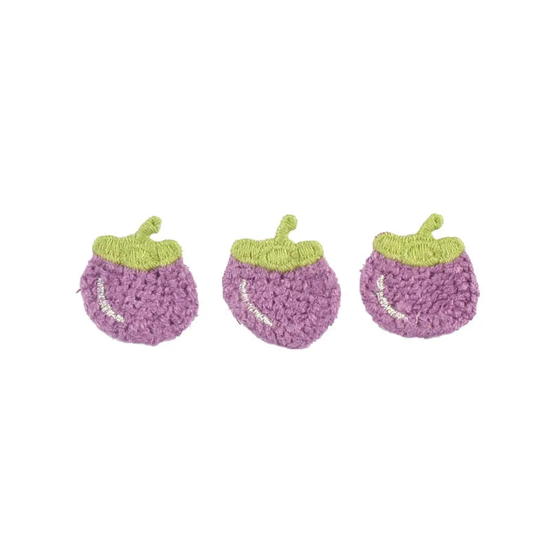 20pcs 2.5-3.2cm Cartoon Peach/Carrot/cherry Garment Appliques Embroidery Patches Clothes Sewing Accessories DIY Supplies c4030 Qme 6-20Pcs