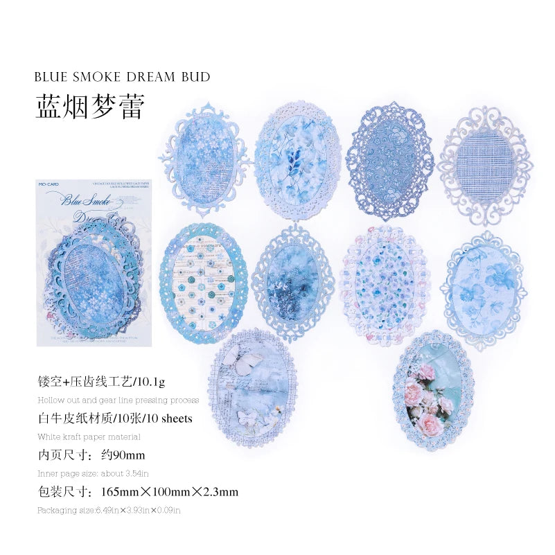 10 pcs Large size Hollow lace material paper DIY Scrapbooking Diary Album Creativity handmade Decorative Junk Journal Supplies Qme D4