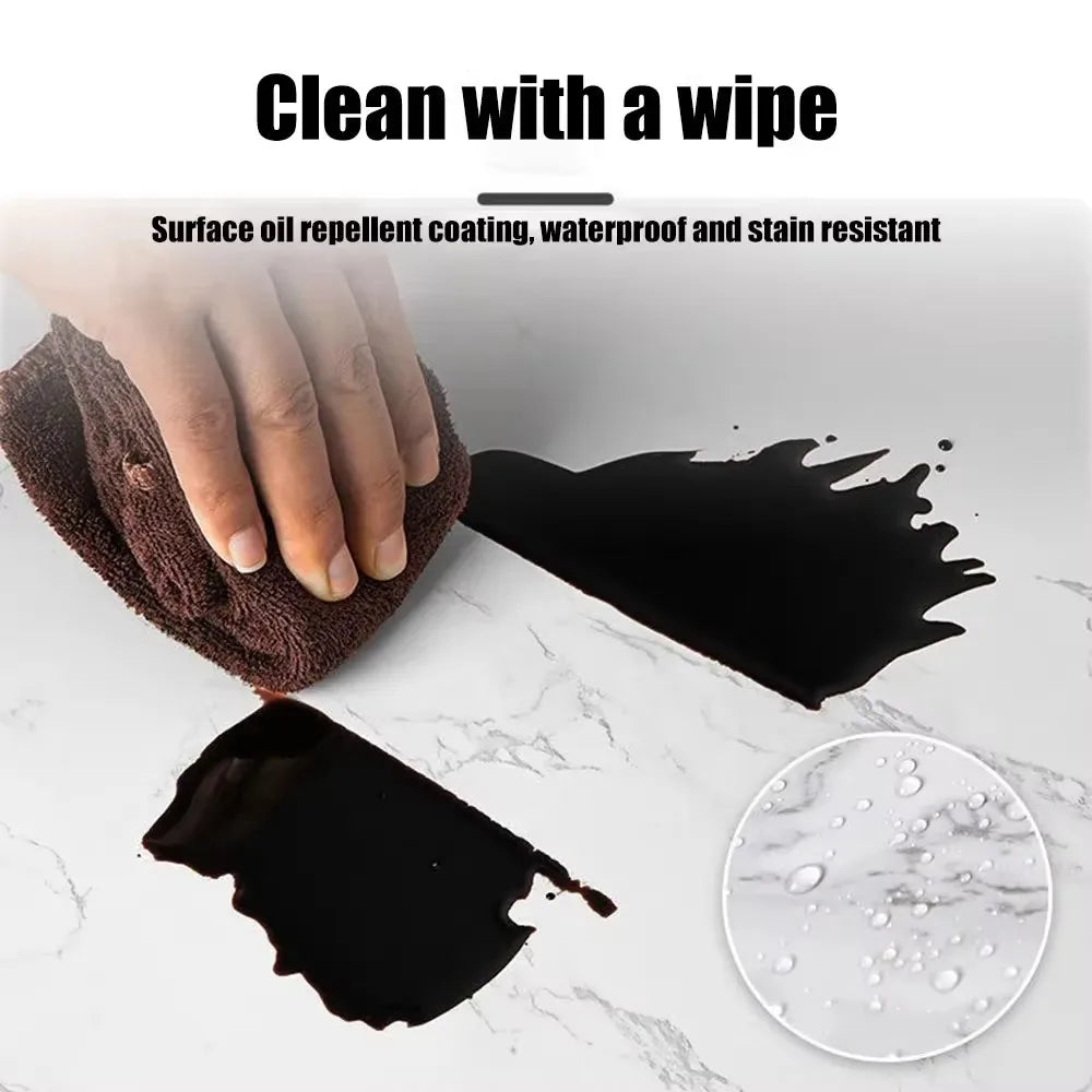 Self Adhesive European Style Marble Pattern Wall Sticker Heat Resistant Moisture Proof Wallpaper for Bedroom Living Room Kitchen Qme