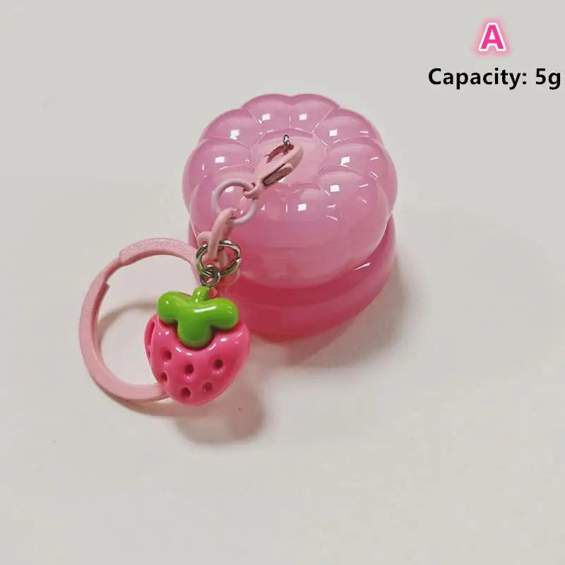 Mini Plastic Lip Balm Containers Keychain Portable Jars Mask Cream Qme A