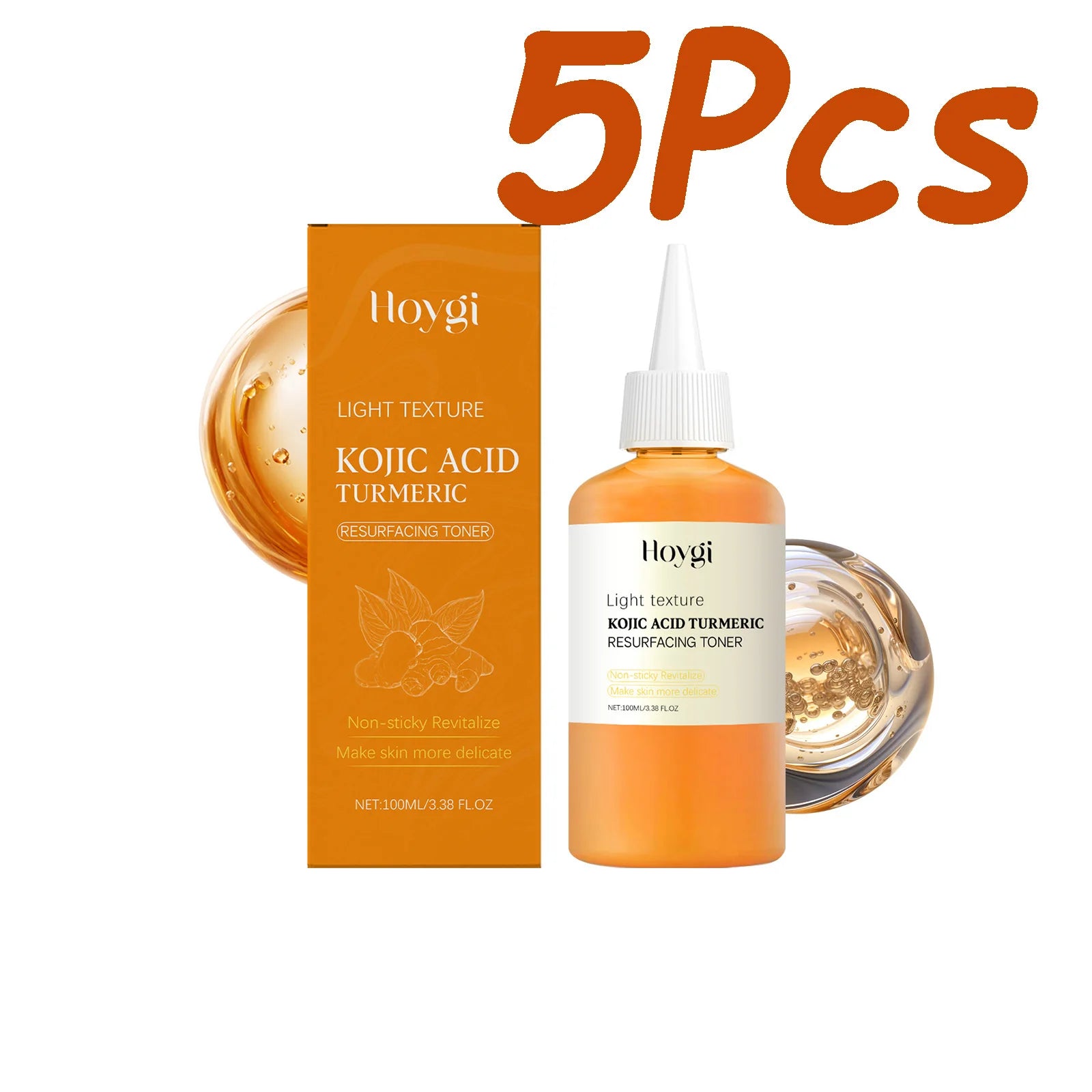Brightening Kojic Acid Turmeric Toner Soothing Hydrating Pore Minimizing Oil Control Reduce Dullness Refreshing Facial Skin Care Qme 5 x 100ml Boxed