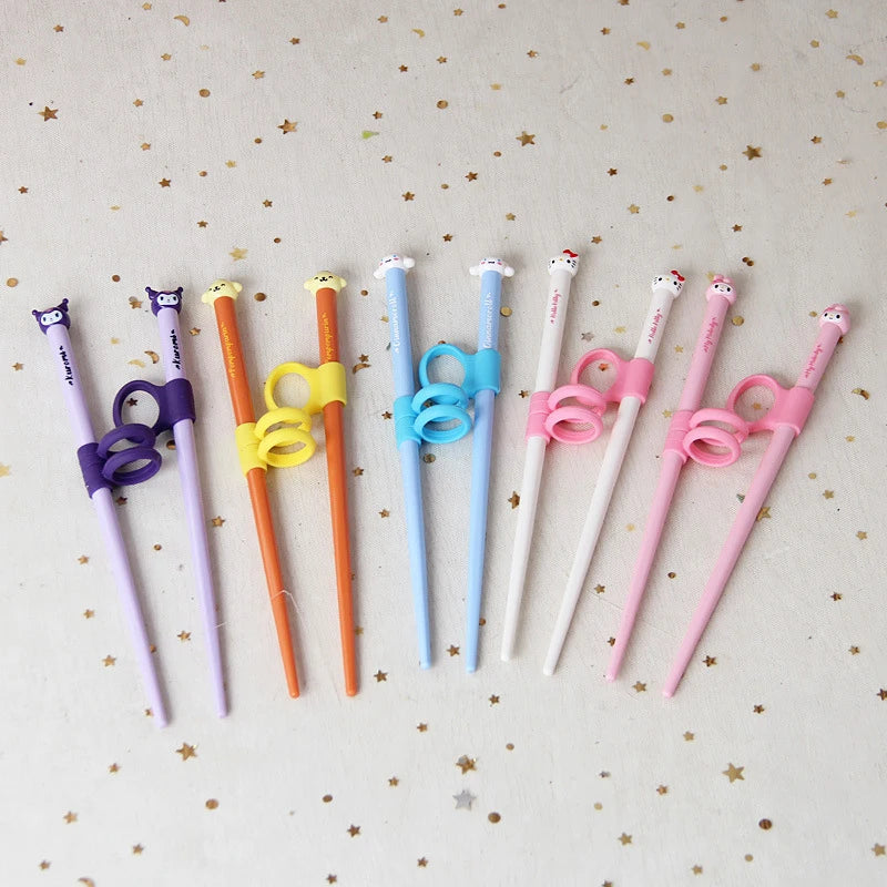 Hello Kitty Kuromi Finger-Loop Practice Chopsticks Food-Grade, Cute, and Stylish Chopsticks Qme