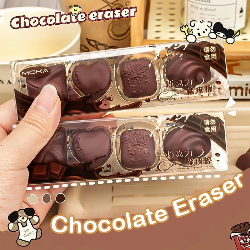 Creative Cute Simulated Chocolate Eraser Student Rubber Kawaii Qme
