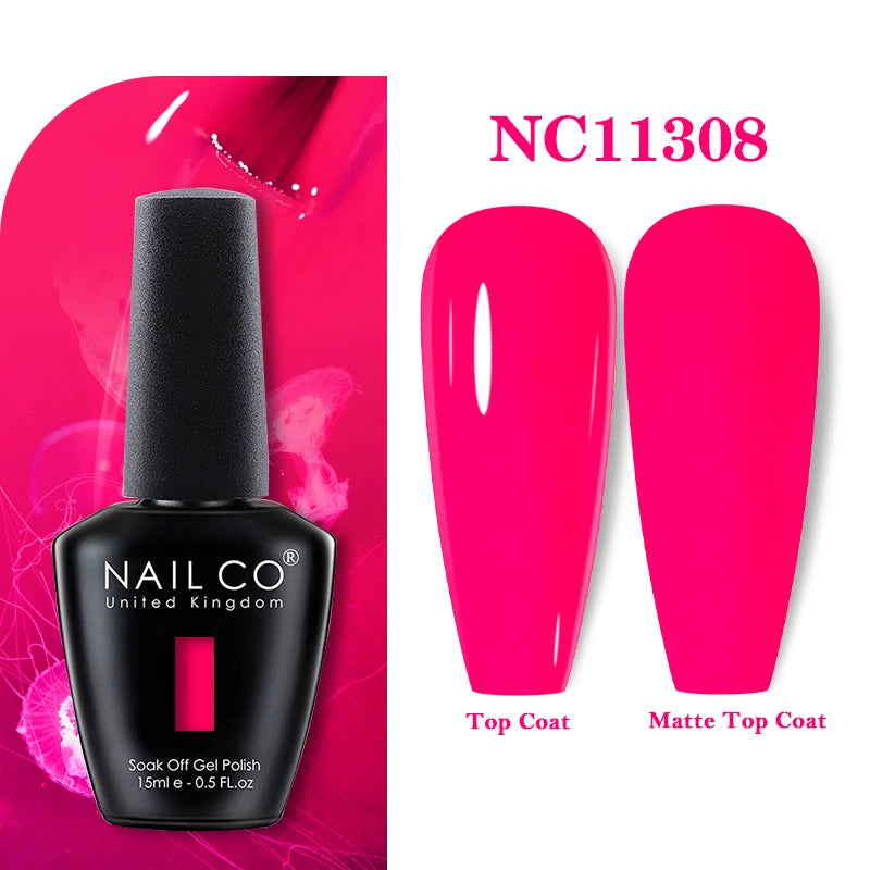 NAILCO Rubber Base Gel Polish Milky Pink Jelly White Beige 6Colors