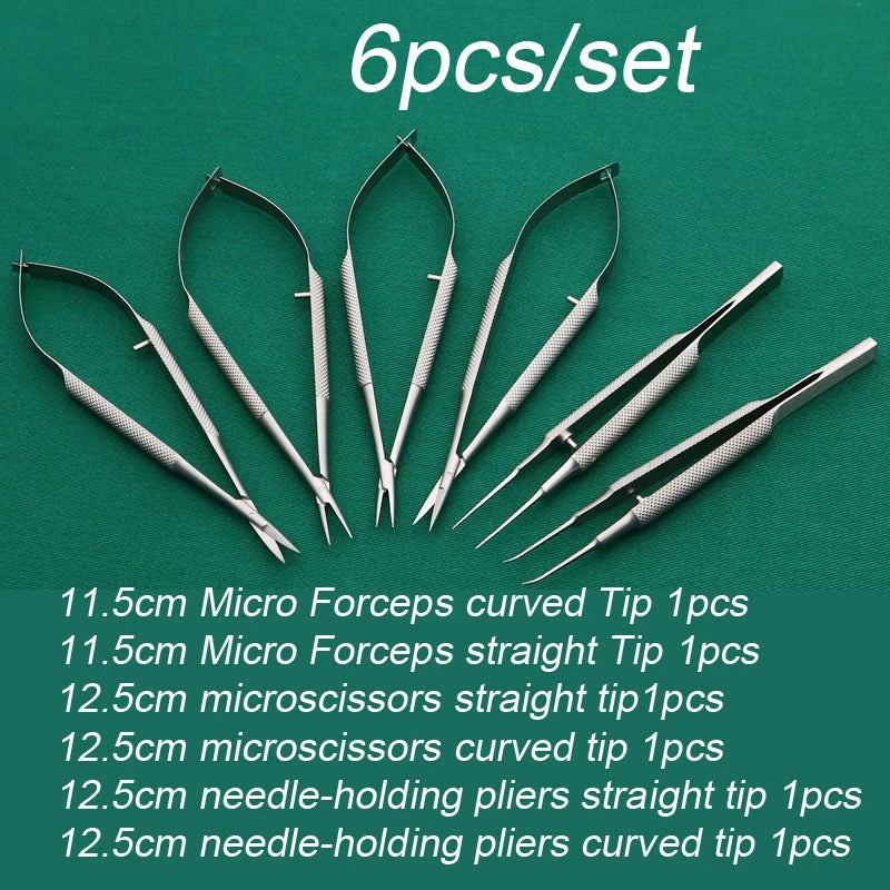 Ophthalmic Tools Striaght Curved Scissors Needle Holder Micro Forceps Qme a