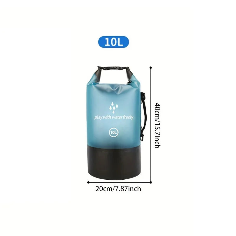 Men's and women's waterproof dry bag, 10L roll top lightweight small storage bag camping, hiking, and beach accessories backpack Qme