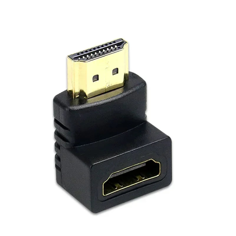 10pcs 4k HDMI-compatible Cable Connector Adapter 270 90 Degree Right Angle HDMI-compatible Male To Female Converter Qme