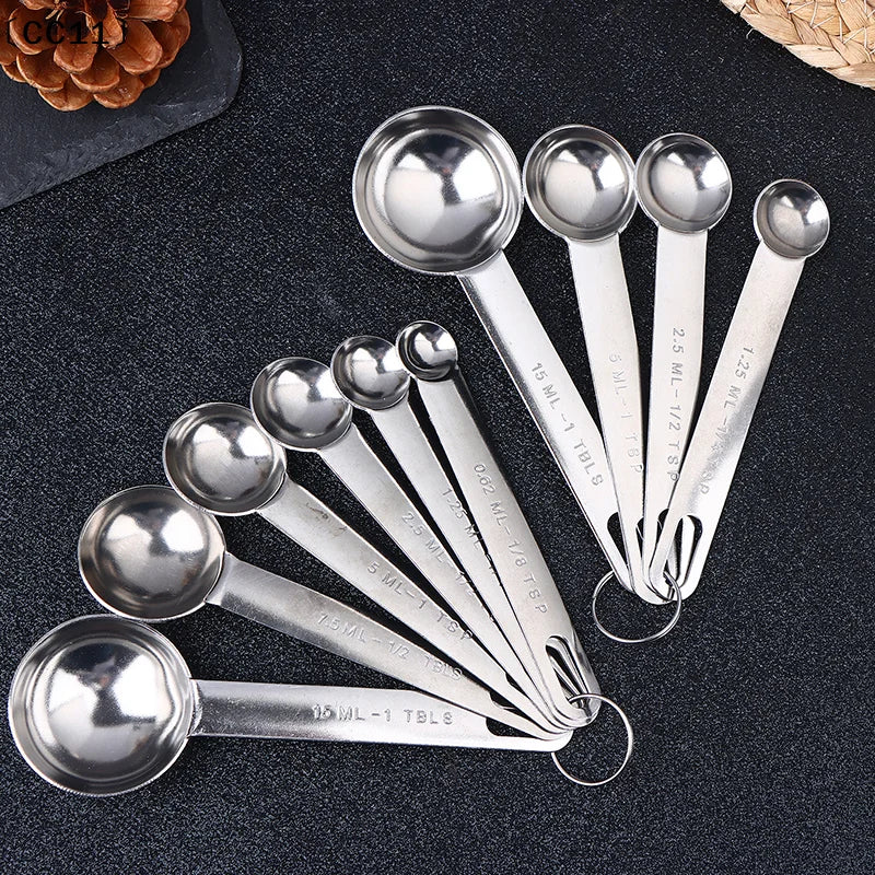 4 6 Stainless Steel Measuring Spoon Cup Scale Ruler Egg Beater Qme