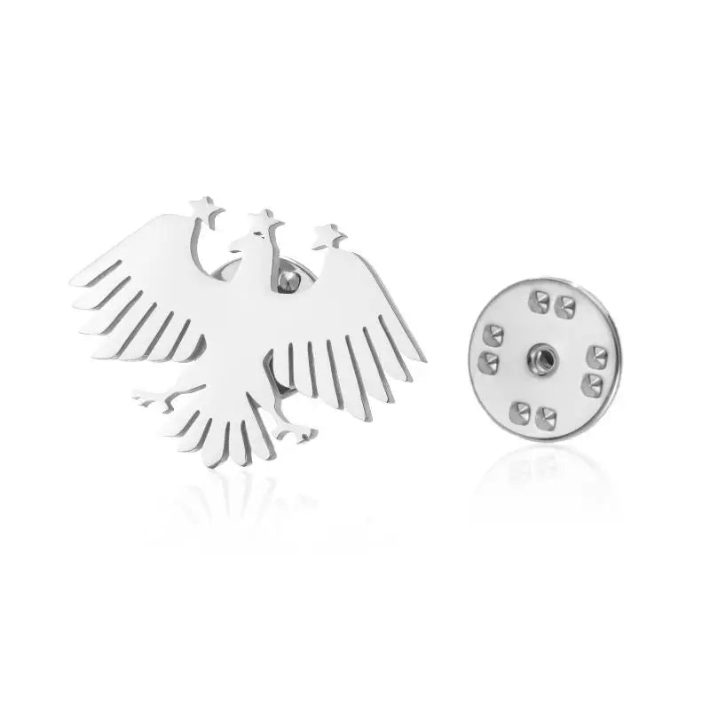 Stainless Steel Hummingbird Eagle Hawk Metal Brooch Animal Lapel Pins For Men Women Syrian National Emblem Badges Jewelry Gift Qme A3