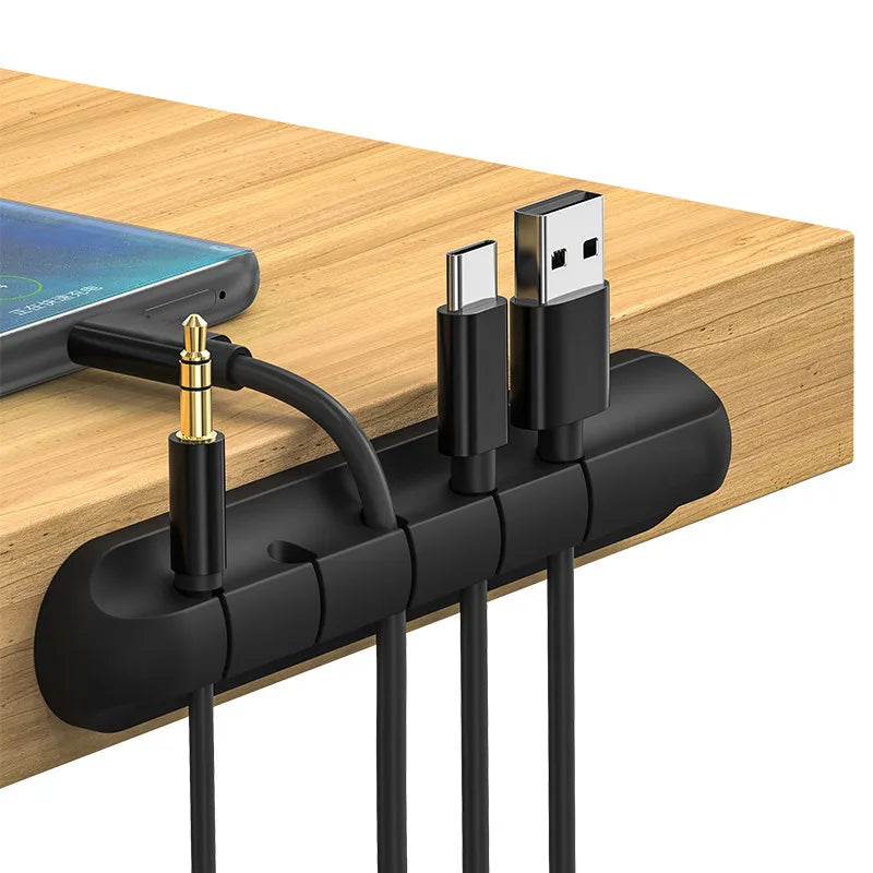 Desktop Charging Data Line Fixator Multiport Storage Line Tabletop Cable Organizer Smart Device Charging Wire For Mouse Cables Qme