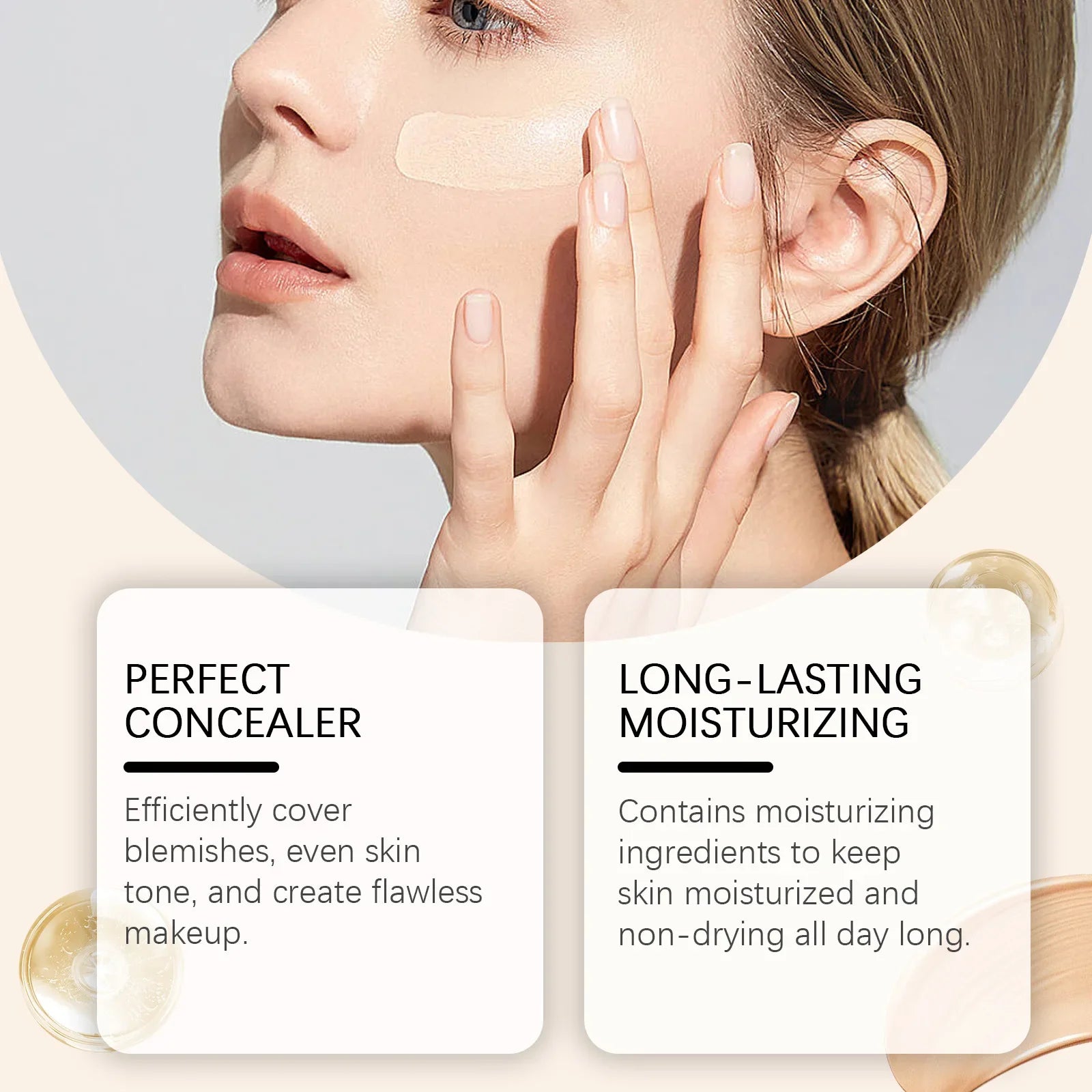4 in 1 Liquid Foundation Concealer Full Coverage Long Lasting Waterproof Professional Makeup for Dark Circles And Blemishes Qme