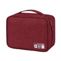 Travel Portable Digital Storage Bag USB Gadget Waterproof Cable Organizer Pouch Electronics Devices Accessories Pack Storage Bag Qme Double layer Red