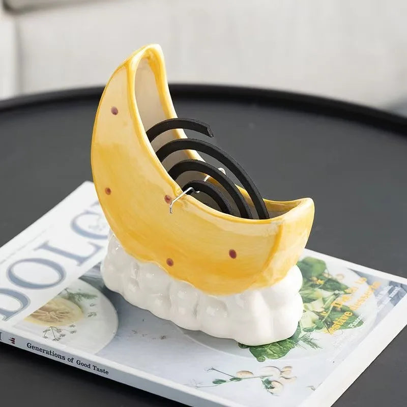 Creative Mosquito Coil Box Rack Ceramic Cute Wind Indoor Household Qme