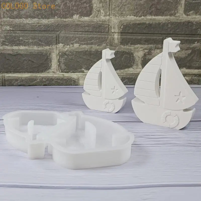 Sailing Ship Silicone Molds Candle Soap Gypsum Decoration Art Craft Qme