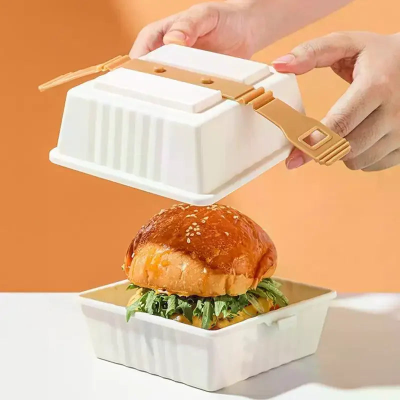 Premium Lunch Boxes With Sturdy Strap For Easy Grip Sandwiches & Burger Food Containers For Holiday Picnics Kitchen Storage Box Qme