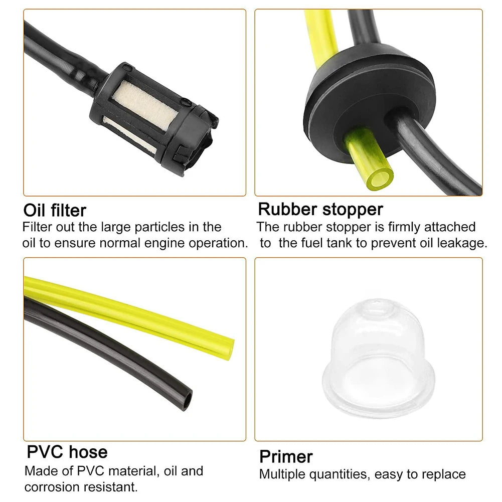 3 Pcs Fuel Hoses With Fuel Filter And Gasket Fuel Pipe Grass Trimmer Fuel Line Fuel Filter Kit Mower Fuel Line Set Qme