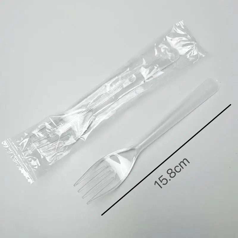Individually Wrapped Disposable Plastic Utensils Fork Spoon Non Slip Qme G