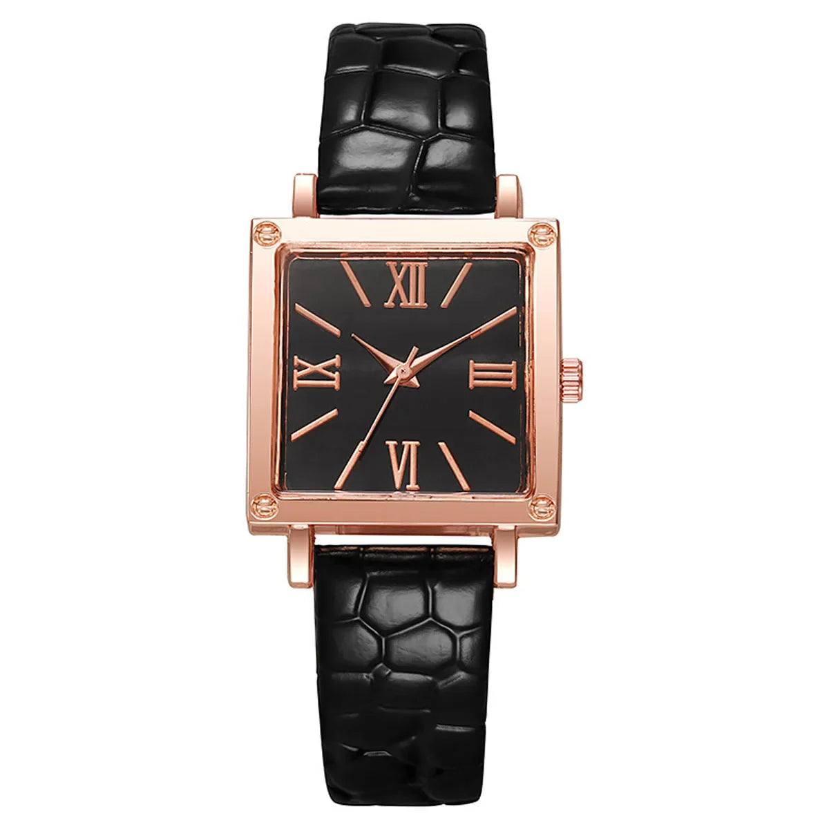 1pc-Fashionable and Minimalist Women's Square Belt Quartz Watch, Retro High-end Roman Watch Qme style 1